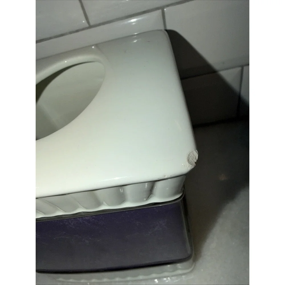 wamsutta Vintage Cream/eggplant Tissue Box GE993‎